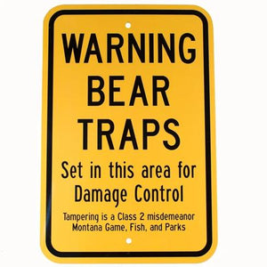 Bear Trap Warning Sign - TrapShed Supply Co. 