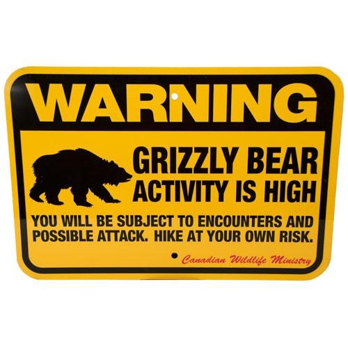 Grizzly Bear Warning Sign - TrapShed Supply Co. 