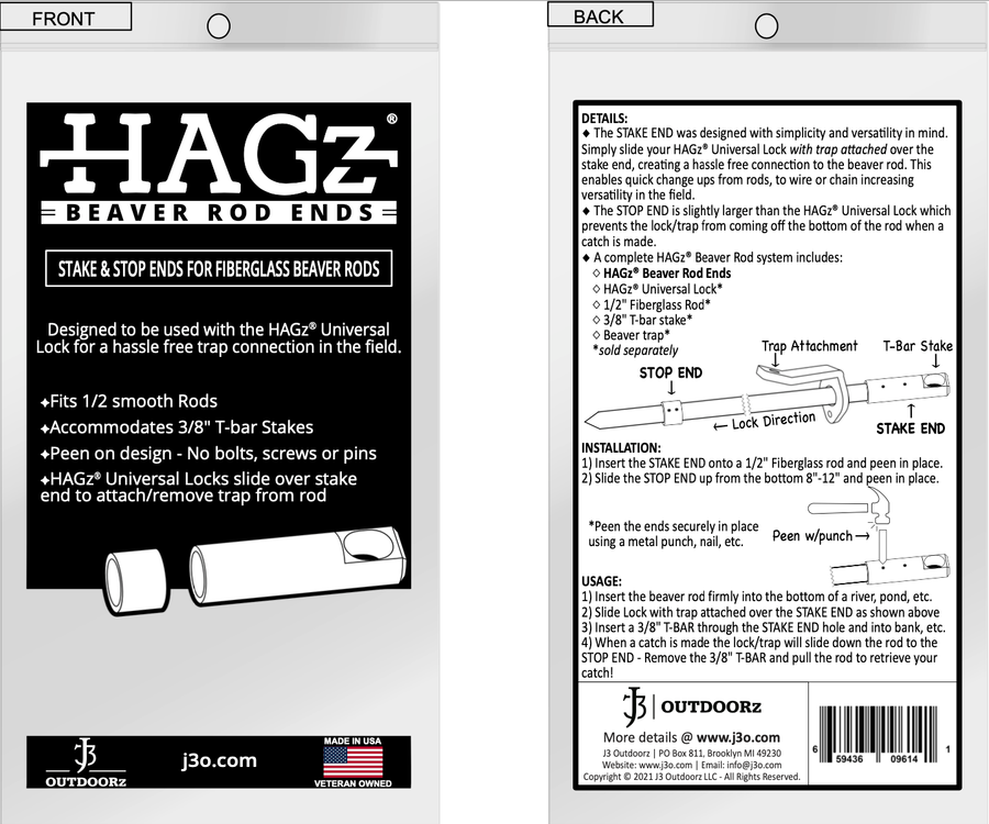 Hagz Beaver Rod Ends Directions - TrapShed Supply Co.
